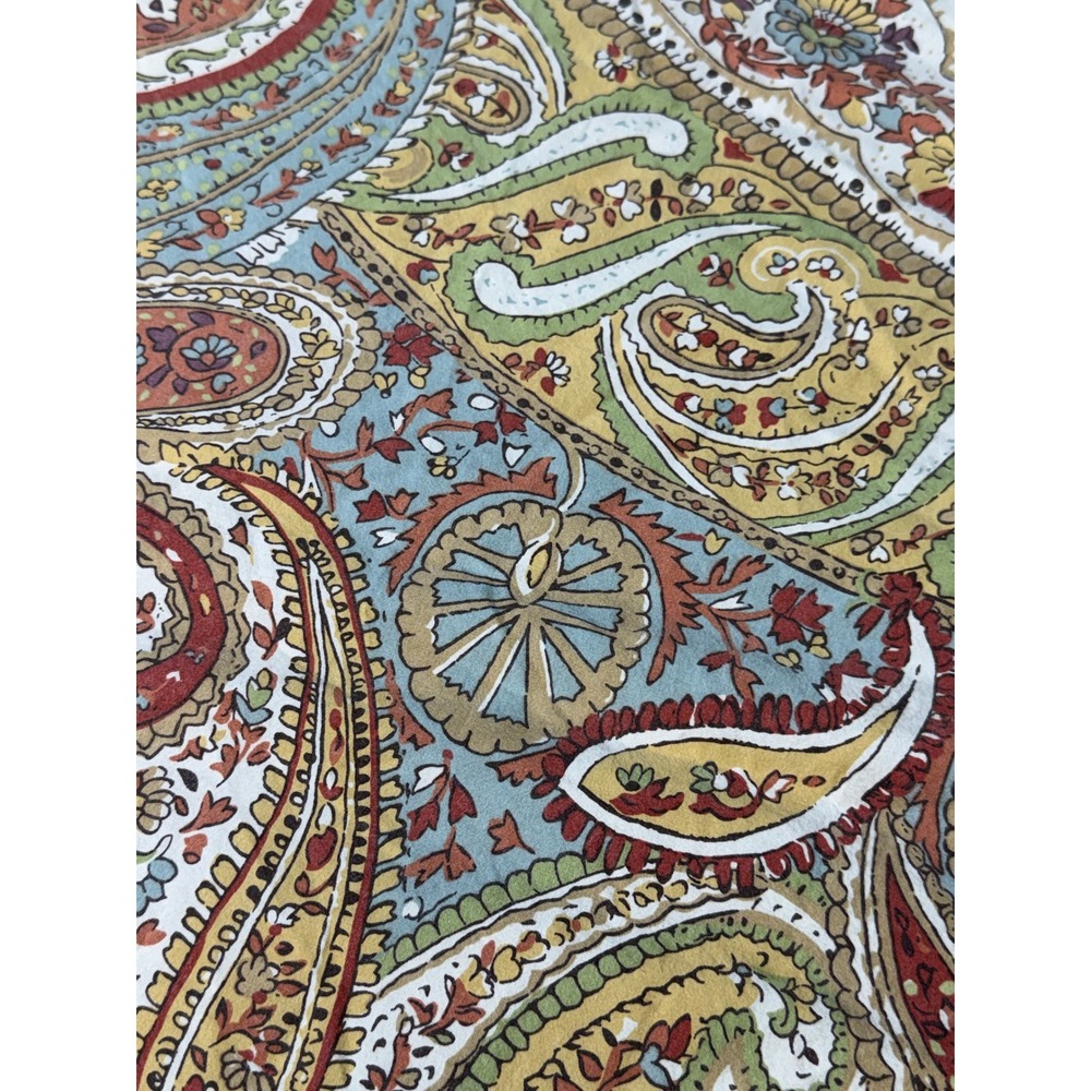 Pottery Barn Paisley Duvet Cover Multi Color Boho Bedding Terracotta Sage Blue